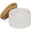 Balvi Barattolo Sale in Scaglie Salt Colore Bianca con Tappo Bamboo/Ceramica