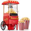 Reemix Macchina popcorn, Reemix 1200W Retrò Popcorn Maker, Senza olio, Popcorn fresco fatto in casa in meno di 3 minuti, Utilizza aria calda, Coperchio staccabile, Feste, Serate cinematografiche, Rosso