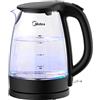 Midea MK-17G02A2 Bollitore Elettrico,Kettle 1.7L,Bollitore Vetro senza BPA, con Indicatore a LED Blu, 2200W Rapida Ebollizione, Filtro Rimovibile,Cavo Raccoglibile,Spegnimento Automatico