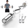 tonchean Barra per curl olimpica da 119,4 cm, per pesi da 5,1 cm, barra per sollevamento pesi, barra per tricipiti, barra dritta per tricipiti, con 2 collari a molla, per allenamento in palestra a