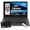 LENOVO Notebook NUOVO - CPU Intel i3 fino a 4,4ghz - Monitor 15.6 Full HD - SSD 756 GB - Ram 24GB - Ingresso LAN, HDMI, USB - Sistema operativo - USB FINGER PRINT e HARD DISK 500 GB