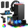 FYOUNG Ventola e stazione di ricarica per Xbox Series X con luce a colori 15RGB, FYOUNG 2 batterie ricaricabili e supporto di ricarica per Xbox Series X accessori