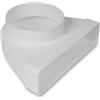 Repa Market 90° gradi 220 x 55 mm su Ø125 mm Connettore a condotto piatto rettangolare per collegamento del tubo rotondo - clima, ventilazione, riscaldamento, raffreddamento - Aerazione Canalina, Tubi