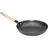Lätt Home - Padella in Ghisa Antiadente 28 cm di Diametro - Adatta per Induzione, Vetroceramica, Gas, Forno, Griglia e Lavastoviglie - Manico Removibile in Legno Chiaro - Senza PFOA e PTFE