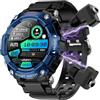 Zephyrion Smart Watch Built-in TWS auricolare bluetooth, 1,52 pollici AMOLED schermo Fitness Tracker con frequenza cardiaca, IP67 impermeabile Smartwatch con calorie BT chiamata Siri (Blu)