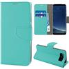 N NEWTOP Cover Compatibile per Samsung Galaxy S8 Plus, HQ Lateral Custodia Libro Flip Chiusura Magnetica Portafoglio Simil Pelle Stand (Azzurra)