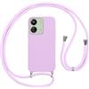 Vauki Cover per Cordino con Collana per Xiaomi Redmi 13C, Custodia Silicone Morbido con Corda, Case Tracolla Antiurto con Necklace Regolabile per Redmi 13C 6.74, Viola 01