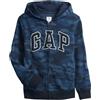 GAP Felpa con cappuccio e zip intera con logo da ragazzo, Mimetico, X-Small
