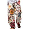 Suncolour Pantaloni da Uomo in Cotone e Lino Pantaloni Elastici in Vita Pantaloni Leggeri Stampati dalla vestibilità Ampia