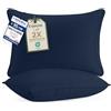 Utopia Bedding Cuscini Letto (Set di 2), 50 x 70 cm Guanciali Letto Coppia, 3D Fibra di Poliestere (Blu Navy),