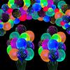 LKITMIUT 109 Confezione Palloncini al Neon UV Palloncini Luminosi Palloncini Fosforescenti Palloncini in Lattice a Pois Fluorescenti Reattivi Alla Luce Nera Neon Party Supplies Luci Nere per Feste Luminose