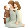 Carracci Figurine di Madre e Bambini, Statue scolpite e dipinte a mano di Mamma e Due Bambini, Figure di Madre Figlio Figlia Regali per la Festa della Mamma Anniversario Compleanno