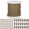 SUNNYCLUE 33 Feet Jewellery Chain Bulk 2mm Bronzo Antico Cavo Catena con 30 Pezzi Fermagli per Aragosta E 100 Pezzi Anelli per Saltare per Fare Orecchini A Forma di Collana, Libero