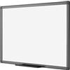 VIZ-PRO Lavagna magnetica cancellabile a secco 120 x 90 cm, lavagna bianca cancellabile a secco con telaio in alluminio nero e portapenne