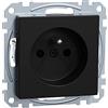 Schneider Electric Merten MEG2600-0403 - Presa con perno di protezione, morsetti a vite, protezione da contatto, colore: Nero opaco, sistema M, presa con contatto di protezione