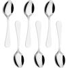 Vinsani Cucchiaini da tè, set di 6 cucchiaini da tè in acciaio inossidabile, ideali per caffè, tè, dessert, argenteria, caffè, espresso, cioccolata calda, dessert e gelato, 14 cm (argento)