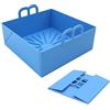 Syiyunran Silicone Friggitrice Ad Aria Tappetini - Riutilizzabile Non Stick Mat Quadrato Pieghevole con Maniglia, Tappetino in Resistente Alle Temperature, Adatto Forno a Microonde Torta Pan Steamer
