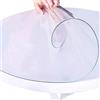 Xpnit Tovaglia protettiva trasparente per tavolo, opaca, rotonda, lavabile, in vinile, antiscivolo, impermeabile, in vetro morbido (120 x 120 cm, trasparente)