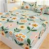 Odot Set Lenzuolo e Federa, Lenzuolo Coprimaterasso con Angoli profondità Lenzuola sotto per Bambino Adulto, Singolo Matrimoniale e Una Piazza e Mezza (180x200x30cm,Fiore & Coccinella)