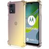 DEDUX Cover per Motorola Moto E13, Custodia Trasparente Gradiente Protettivo TPU Case, Ultra Sottile Rinforzo a Quattro Angoli Cover (Nero/Oro)