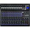 Weymic MX-120 Mixer professionale (12 canali) per la registrazione DJ Stage Karaoke DSP Effector w/USB Drive per l'ingresso di registrazione, XLR Microphone Jack, alimentazione 48V, uscita RCA