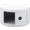 Kartell Componibili Contenitore Elemento tondo, ABS, Bianco, 42 x 42 x 23 cm, Basso