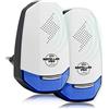 Arikaree Repeller Pro - Repellente Ultrasuoni per Topi Versione 2024 Repellente Professionale Anti Ratti Topi Blatte Scarafaggi Insetti Formiche Ragni, Con Luce Notturna Inclusa (2 Pezzi -Bianco)