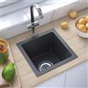 AUVYI Lavello da incasso fatto a mano, in acciaio inox, nero, 30 x 30 x 20 cm, piano di lavoro, cucina, lavello da cucina