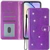 EuoDuo Compatibile con OPPO Find X5 Lite 5G Cover Libro Glitter Custodia Portafoglio Brillantini Magnetica Antiurto con Slot per Schede Donna Ragazza Accessori di Cellulari - Viola