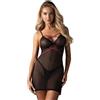 Obsessive Novenes Chemise & Thong Black XL/XXL