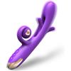 SuperLove Rabbit Snail & Flapping Vibrator Purple