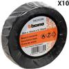 BTicino Nastro Isolante In Pvc Con Plastificante Autoestinguente BTicino 19MMX20MT Nero - BT-SN2019N - 10 Pezzi