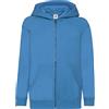 Fruit of the Loom - Felpa Aperta con Cappuccio - Bambino (7-8 Anni) (Azzurro)