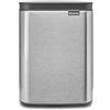 Brabantia Pattumiera Bo 4L - Piccolo ed elegante - Apertura e chiusura soft - Igienico e poco ingombrante - appendibile a parete - Per bagno, toilette, camera da letto - Matt Steel FPP
