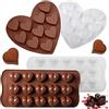 Generic 4 stampi in silicone per cioccolato, a forma di cuore, con 10/15 cavità, antiaderente, da cucina, per cioccolatini, per San Valentino, matrimoni o torte di compleanno fai da te
