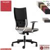Elleci Office Shine poltrona semi direzionale appoggiatesta schienale rete mov. sincro multiblock traslat. sedile base allu. VERA PELLE