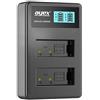 ayex Caricatore USB doppio per batterie agli ioni di litio Canon tipo LP-E17 - Ricarica tramite presa USB, laptop, Power Bank o PC - Display LCD con indicatore di carica