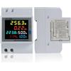 BOSYTRO Contatore di Energia Monofase,6 in 1 Multifunzione Misuratore Contatore di AC40-300V 100A Voltmetro Amperometro Contatore Elettrico su Guida DIN Adatto per sistemi di alimentazione