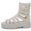 IF Fashion Scarpe Sandali Gladiatore Stivali Estivi da Donna Pelle Sintetica Platform S674-1 panna N.38