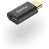 Hama | Adattatore USB Tipo C a Micro USB, (per convertire un cavo Micro USB in un cavo USB C, connessione rapida, 480 Mbit/s) colore nero