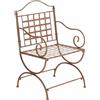 CLP Sedia in ferro da patio con Comodi braccioli schienale e poggiapiedi vari colori colore : Antico Marrone