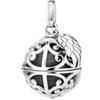 Engelsrufer ER-23-27-S - Ciondolo da donna con ali in argento Sterling con sfera sonora intercambiabile, colore madreperla grigio, ciondolo apribile, dimensioni: 19,5 cm, S, Argento sterling, Nessuna