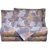 Smart Deco Home Completo letto lenzuola federe letto stampa fantasia fiori foglie floreale 100% Cotone Made in Italy MATRIMONIALE FOGLIE GINKGO ORO