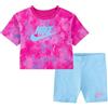 Nike COMPLETO BAMBINA BOXY TEE E BIKE SHORT 36L658 (FUXIA, 4-5 YEARS)