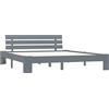 vidaXL Giroletto Classico Elegante Robusto Struttura Telaio Letto Grigio 180x200 cm con Testiera Doghe in Compensato Legno Massello Pino