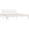 vidaXL Giroletto Classico Elegante Robusto Struttura Telaio Letto Bianco 180x200 cm con Testiera Doghe in Compensato Legno Massello Pino