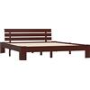 vidaXL Giroletto Classico Elegante Robusto Struttura Telaio Letto Marrone Scuro 180x200 cm con Testiera Doghe in Compensato Legno Massello Pino