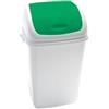 Medial Pattumiera con coperchio basculante Rif - 44x33x68 cm - 50 L - bianco-verde - Medial (unità vendita 1 pz.)