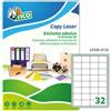 TICO Etichette adesive LP4W - in carta - angoli arrotondati - permanenti - 47,5 x 35 mm - 32 et-fg - 100 fogli - bianco - Tico (unità vendita 1 pz.)