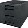 LEITZ Cassettiera a cubo Leitz Recycle - 4 cassetti - 28,7 x 27 x 36,3 cm - nero - Leitz (unità vendita 1 pz.)